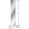 Ancrage acier plat béton.vz 200x40x2.0mm