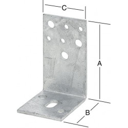 Equerre 70x60x110mm En acier, galvanisé à chaud, lourd