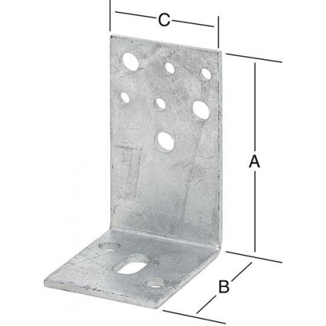 Equerre 70x60x110mm En acier, galvanisé à chaud, lourd