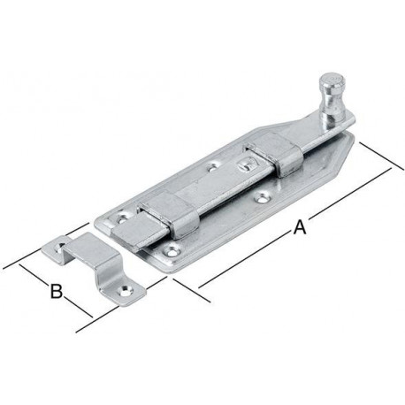 Bouton de porte pêne droit 140X56 zinc