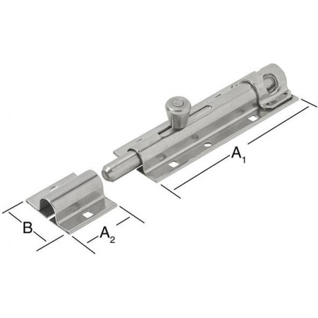 Boulon de serrure de porte 130x40mm.Inox V2A