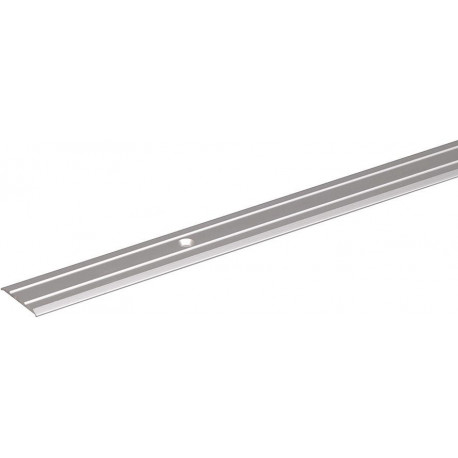 profil de transition aluminium - couleur argent 900MM avec 2 rainures
