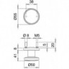 Bouton sur rosace. 1052/7020.couleur argent