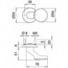 Bouton sur rosace.1052/1620.acier inoxydable