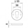 Rosace de protection porte avant 7456, inox