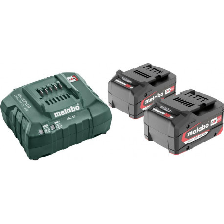 Kit de démarrage de batterie 18,0 V 2 x 4,0 Ah chargeur Metabo ASC 55 carton