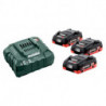Kit de démarrage batterie LiHD 18,0 V 3 x 4,0 Ah chargeur Metabo ASC 55 box