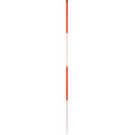 Jalon de chantier 2m. Acier. Rond pointu. Rouge/blanc