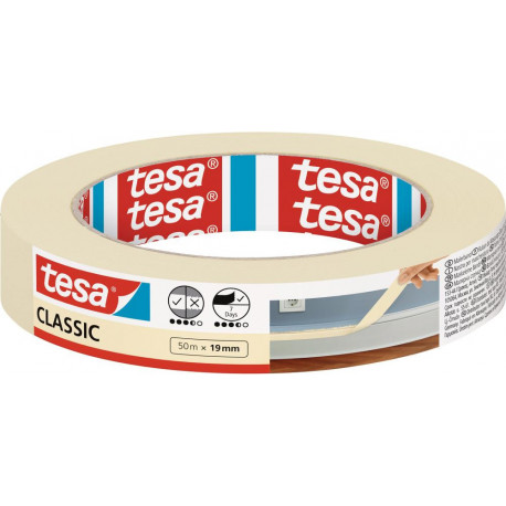 Ruban de peintre de masquage tesa® Classic. 50m:19mm (Par 16)