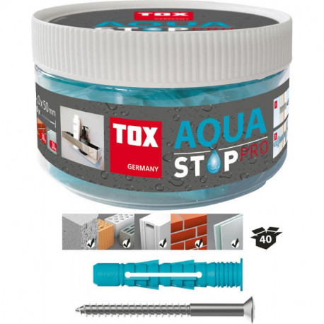 Cheville TOX Aqua Stop Pro 8/50 + vis en boîte ronde á20