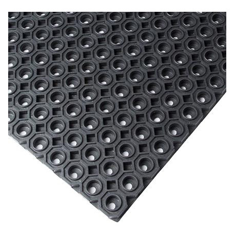 Tapis nid d'abeille (caillebotis) SBR/NR. noir. plafond ouvert. 13 mm. 100x150cm