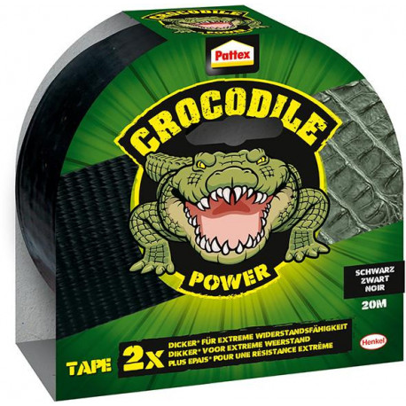Ruban Pattex Crocodile ruban adhésif noir 20m