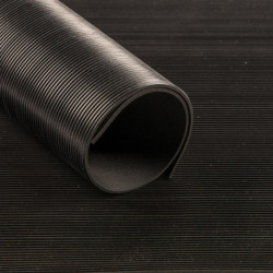 Tapis caoutchouc à fines rainures SBR. noir 3mm 1000mm 10m