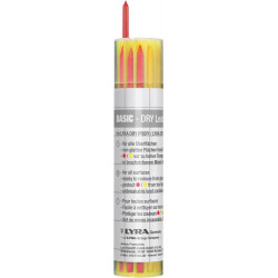 Jeu de mines de rechange en graphite de base. jaune. lyre rouge (12 pièces)