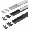 Profil LED ChannelLine C noir L2m Alu + profil de couverture