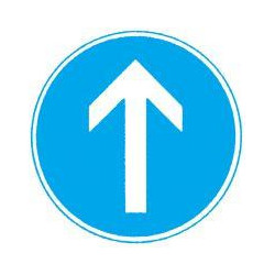 Panneau VKZ.209-30 Ronde 600mm RAL2 Direction tout droit