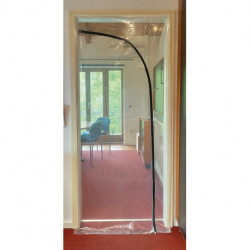 Porte anti-poussière Fermeture à glissière 1,2 x 2,2 m. ruban adhésif