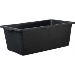 Bac à mortier 65L carré noir. Échelle L