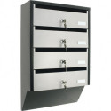 Boite aux lettre collectives DEPOT 4 SILVER / BLACK avec 2 clés