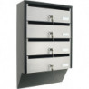 Boite aux lettre collectives DEPOT 4 SILVER / BLACK avec 2 clés