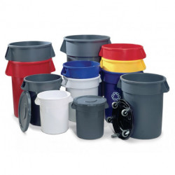 Couvercles empilables plastique gris D. 495 mm adapté à fût polyvalent 76 l RUBB