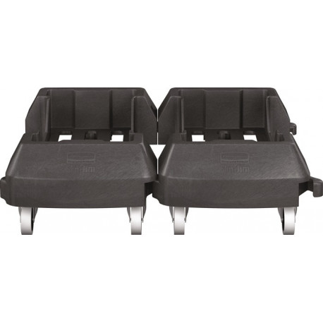 Chariot avec 4 roulettes pivotantes poubelle de tri 60 l noir RUBBERMAID