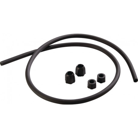 Tuyau de rechange D 8. PVC avec 2 écrous d'accouplementt longueur 1.3 m noir MES 