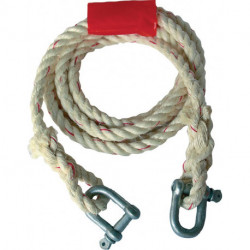 Corde de remorquage en sisal 2 500 kg Manille Sisal/manille longueur 400 cm D. 1 