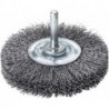 Brosse plate D. 80 mm tige 6 mm épaiss. de fil 0.3 mm acier 19 mm 15 000 min-¹ L 