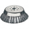 Brosse conique D. 155 mm épaisseur de fil 0.5 mm acier 12 mm perçage 25.4 mm 10 