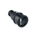 Connecteur à contact de sécurité 10-/16 A 250 V noir IP20 caoutchouc plein