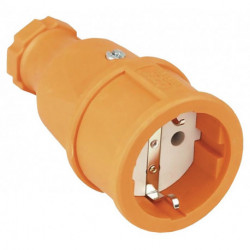 Connecteur à contact de sécurité 10-/16 A 250 V orange IP20 caoutchouc