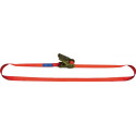 Sangle d'amarrage DIN EN 12195-2 longueur 4 m largeur 25 mm avec rochet LC U 700 daN