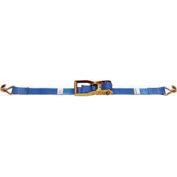 Sangle d'amarrage DIN EN 12195-2 longueur 8 m largeur 50 mm avec rochet + crochets pointu LC U 4000 daN