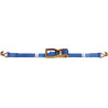 Sangle d'amarrage DIN EN 12195-2 longueur 8 m largeur 50 mm avec rochet + crochets pointu LC U 4000 daN