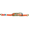 Sangle d'amarrage DIN EN 12195-2 longueur 10 m largeur 50 mm avec rochet à levier long+crochet pointu LC U 5000 daN