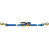 Sangle d'amarrage DIN EN 12195-2 longueur 6 m largeur 50 mm avec rochet + mousqueton LC U 4000 daN