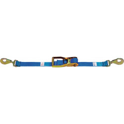 Sangle d'amarrage DIN EN 12195-2 longueur 8 m largeur 50 mm avec rochet + mousqueton LC U 4000 daN