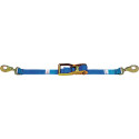 Sangle d'amarrage DIN EN 12195-2 longueur 8 m largeur 50 mm avec rochet + mousqueton LC U 4000 daN
