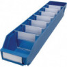 Boîte pour étagère L600xl120xH95mm bleue PP (Par 30)