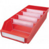 Boîte pour étagère L400xl180xH95mm rouge PP (Par 20)