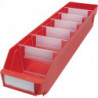 Boîte pour étagère L500xl120xH95mm rouge PP (Par 30)