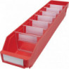 Boîte pour étagère L600xl120xH95mm rouge PP (Par 30)