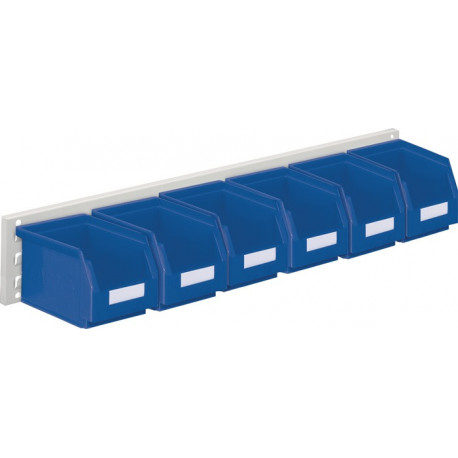 Jeu de boîtes de rangement ouvertes H140xl920xP250mm tôle d'acier/polyéthyl. rev 