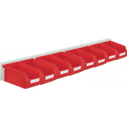 Jeu de boîtes de rangement ouvertes H100xl920xP180mm tôle d'acier/polyéthyl. rev 
