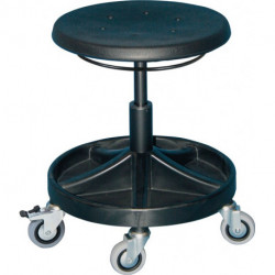 Tabourets pivotants avec roulettes mousse PU noire réglage hauteur du siège 400- 