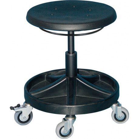 Tabourets pivotants avec roulettes mousse PU noire réglage hauteur du siège 400- 
