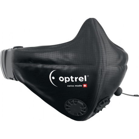 Masque bouche et nez noir POM.Polyester.PU valve 2 pc.OPTREL 