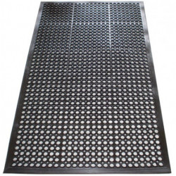 Paillasson anneaux ouverts noir caoutchouc L1500xl900xS12mm 