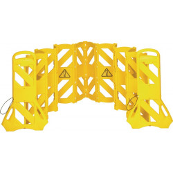 Barrières de sécurité polyéthylène jaune l.600xH1000 mm mobile 16 pièces RUBBER